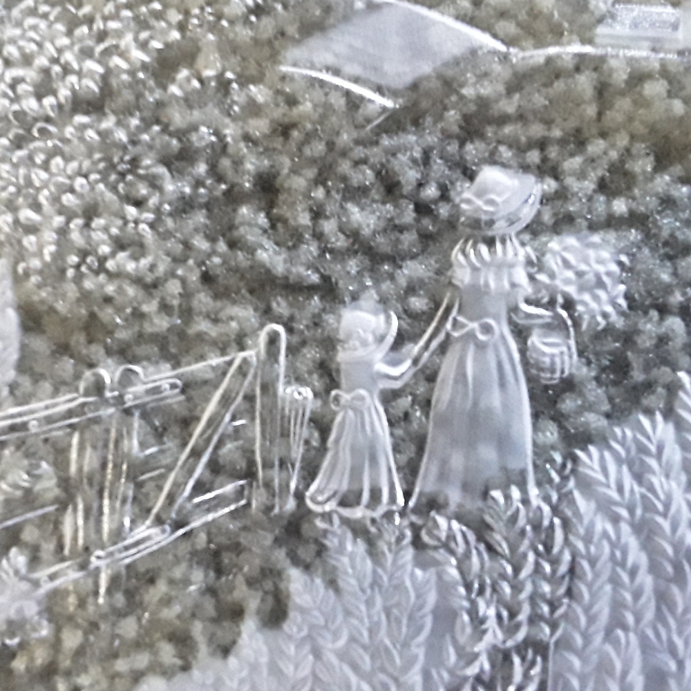 Vintage Mikasa West Germany Mother Daughter Country Road Etched Crystal Tray - Picture 7 of 7